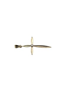 14K Yellow Gold and Diamond Cross Pendant #25571