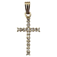 14K Yellow Gold and Diamond Cross Pendant #25590