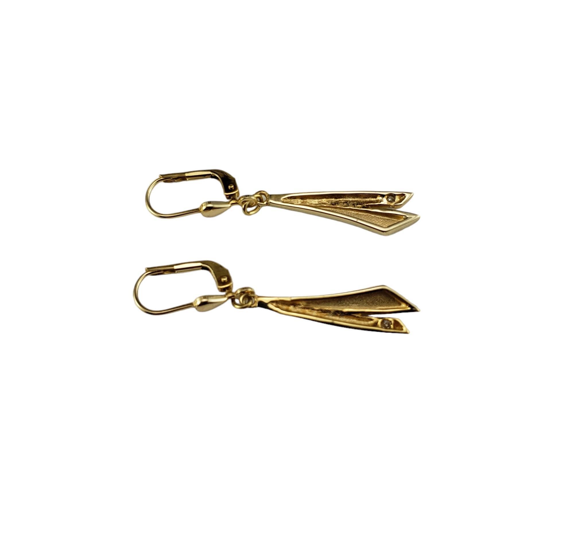 Women's 14K Yellow Gold and Diamond Dangle Earrings #16670 For Sale