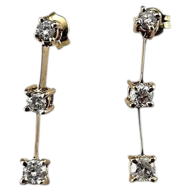 14K Yellow Gold and Diamond Dangle Earrings #25498
