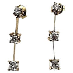 14K Yellow Gold and Diamond Dangle Earrings #25498