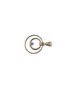 14K Yellow Gold and Diamond Double Circle Pendant #24411