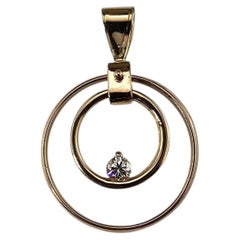 14K Yellow Gold and Diamond Double Circle Pendant #24411