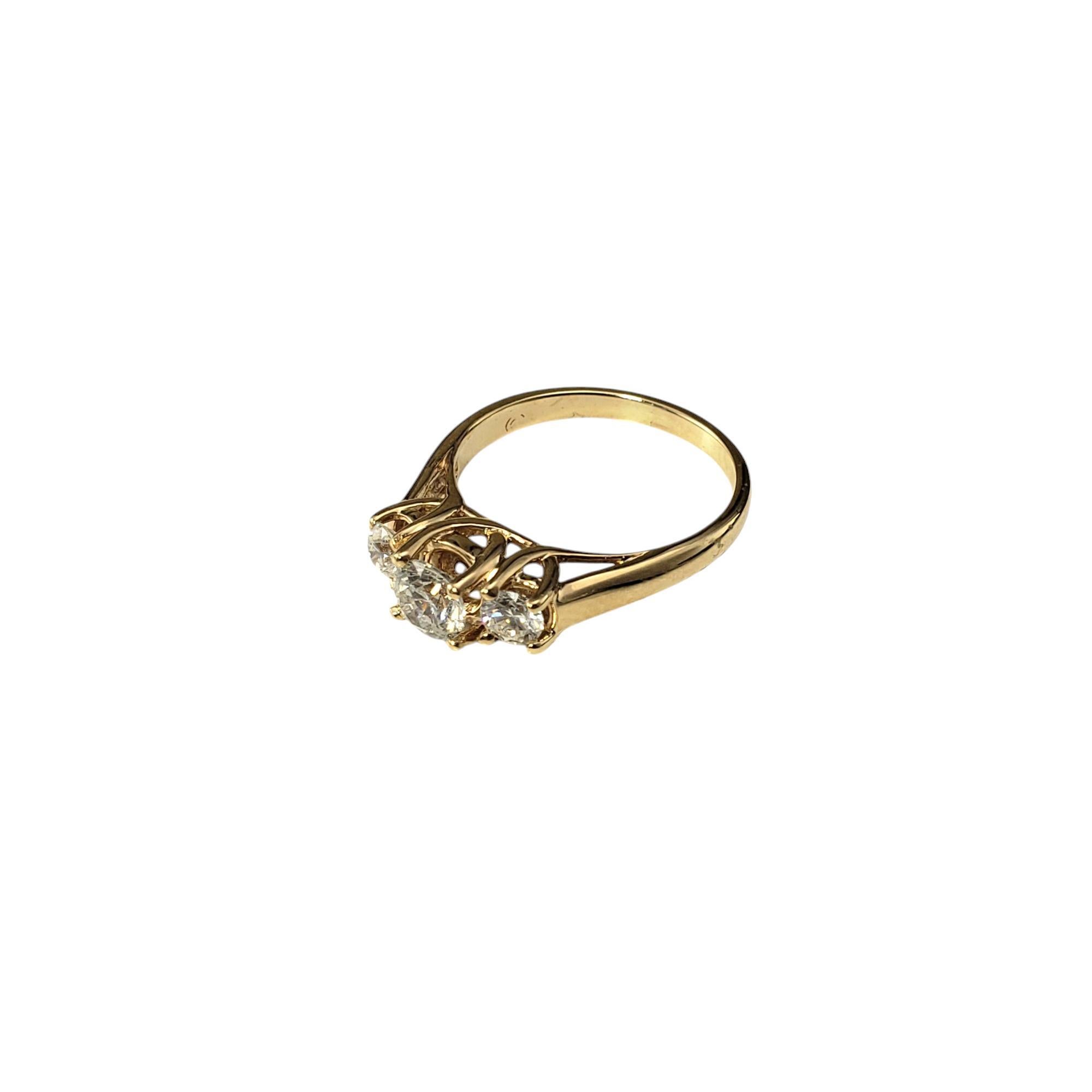 Contemporary 14K Yellow Gold and Diamond Engagement Anniversary Ring Size 6.75 #20878 For Sale