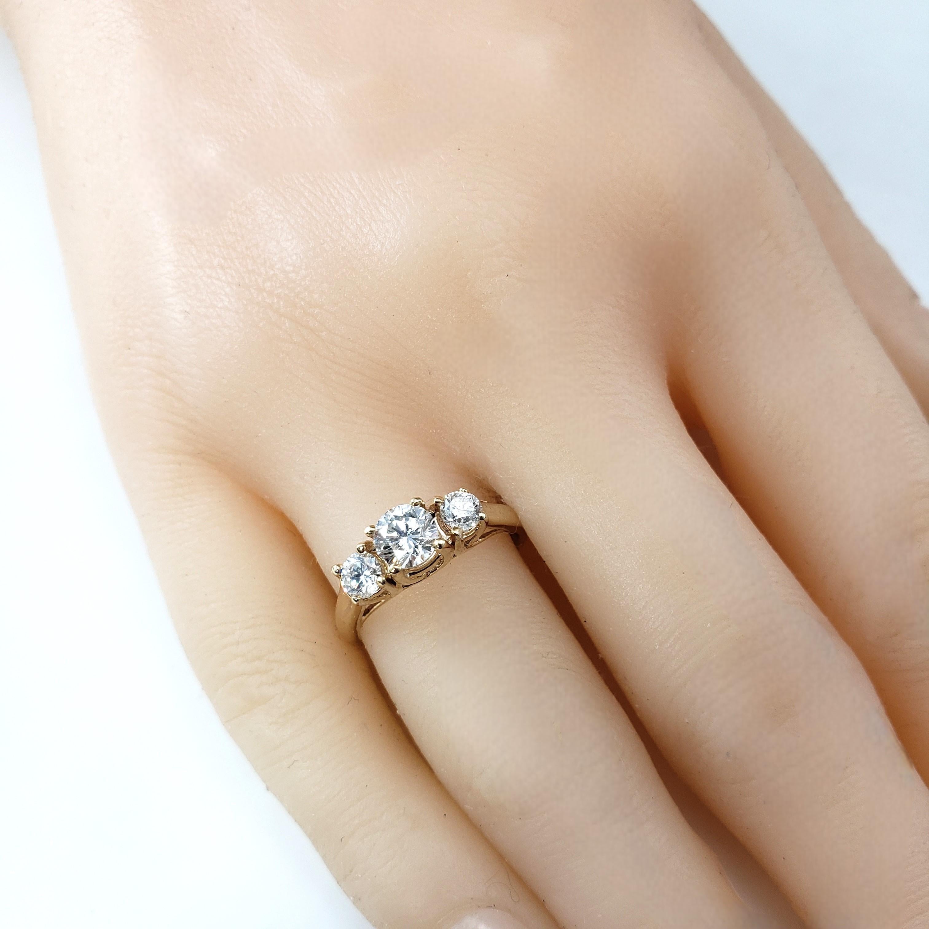 Women's 14K Yellow Gold and Diamond Engagement Anniversary Ring Size 6.75 #20878 For Sale