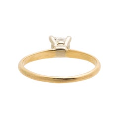14k Yellow Gold and Diamond Engagement Estate Ring