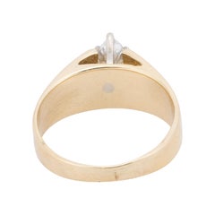 14K Yellow Gold and Diamond Engagement Ring