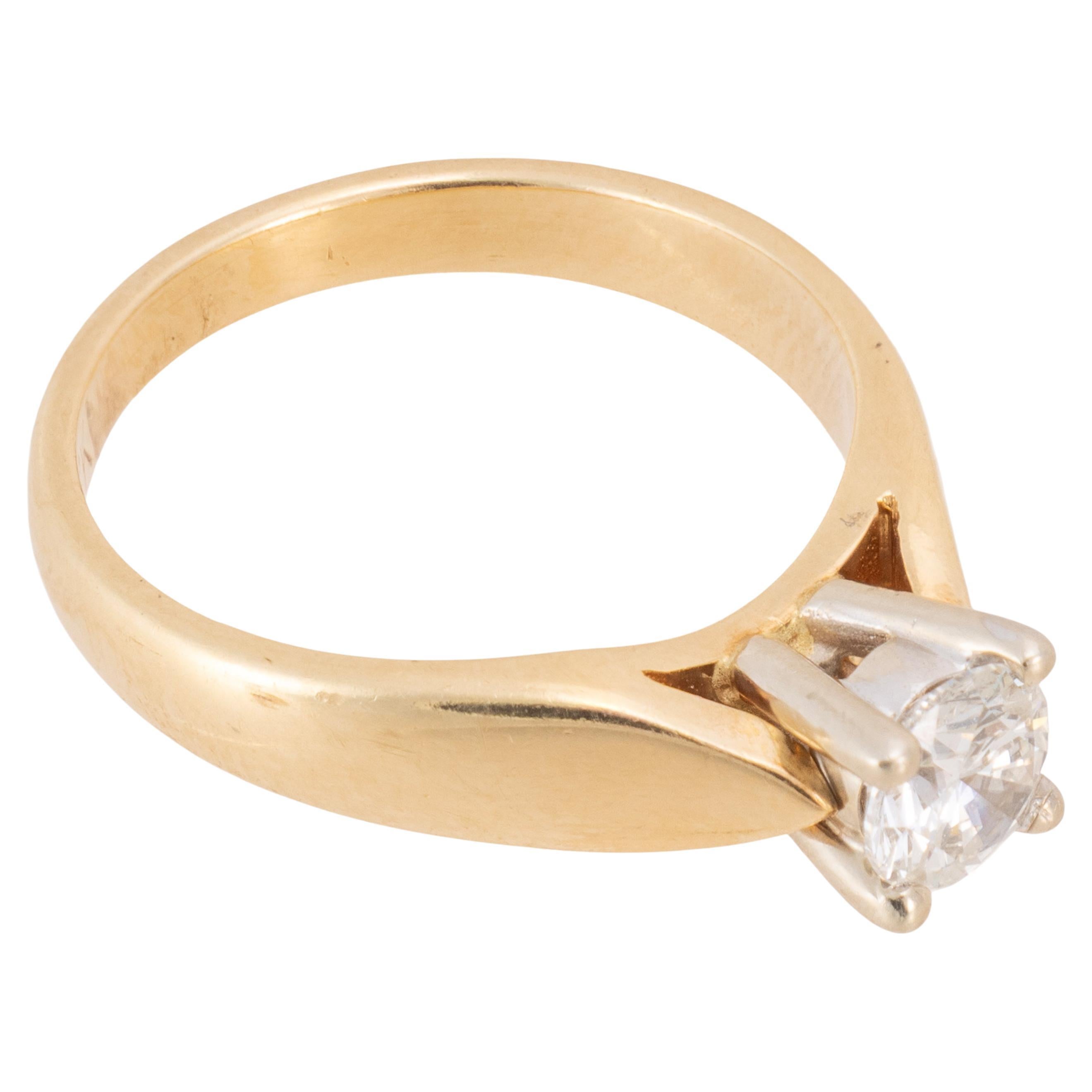 14K Yellow Gold and Diamond Engagement Ring
