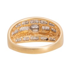 14K Yellow Gold and Diamond Engagement Wedding Ring