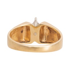 14K Yellow Gold and Diamond Engagement Wedding Ring