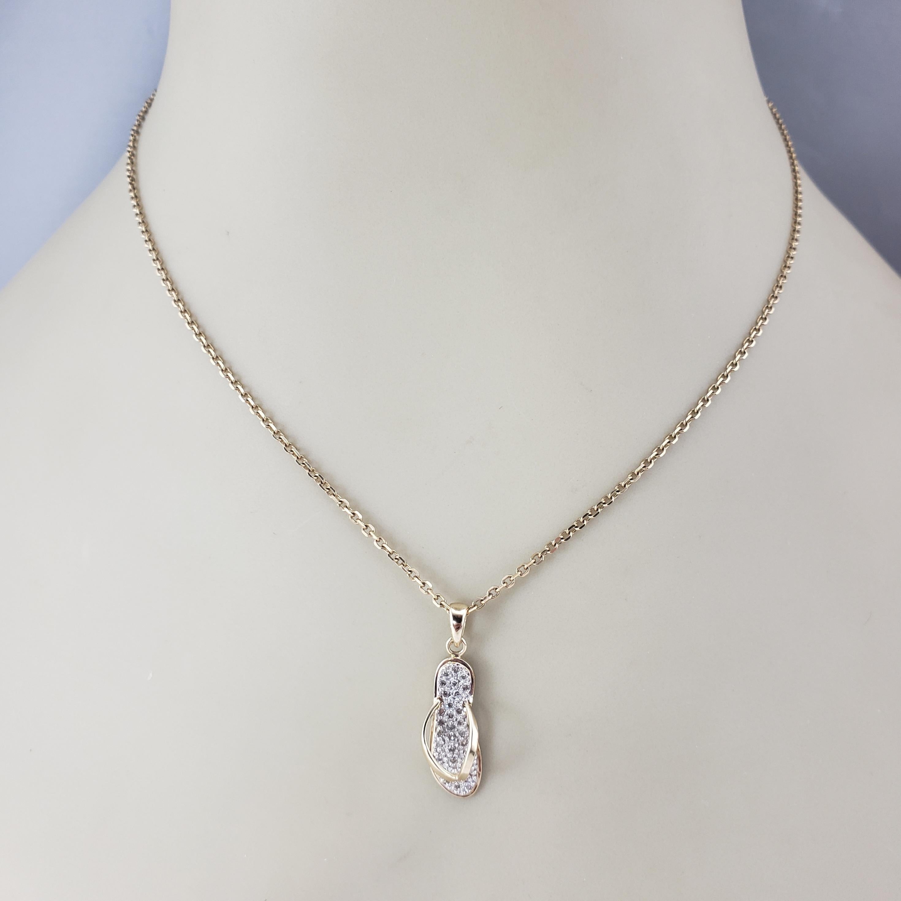 Charm de chancla de oro amarillo de 14 quilates y diamantes nº 22542 en venta 3