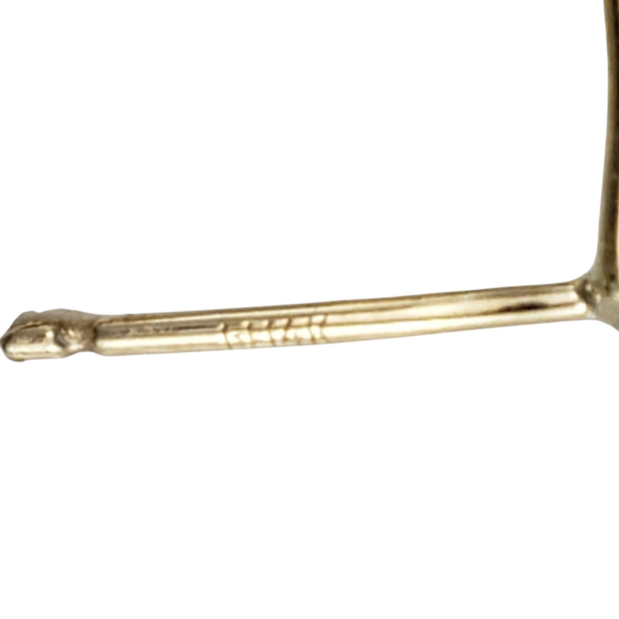 14K Yellow Gold and Diamond Half Hoop Omega Back Earrings #20966 In Good Condition For Sale In Washington Depot, CT