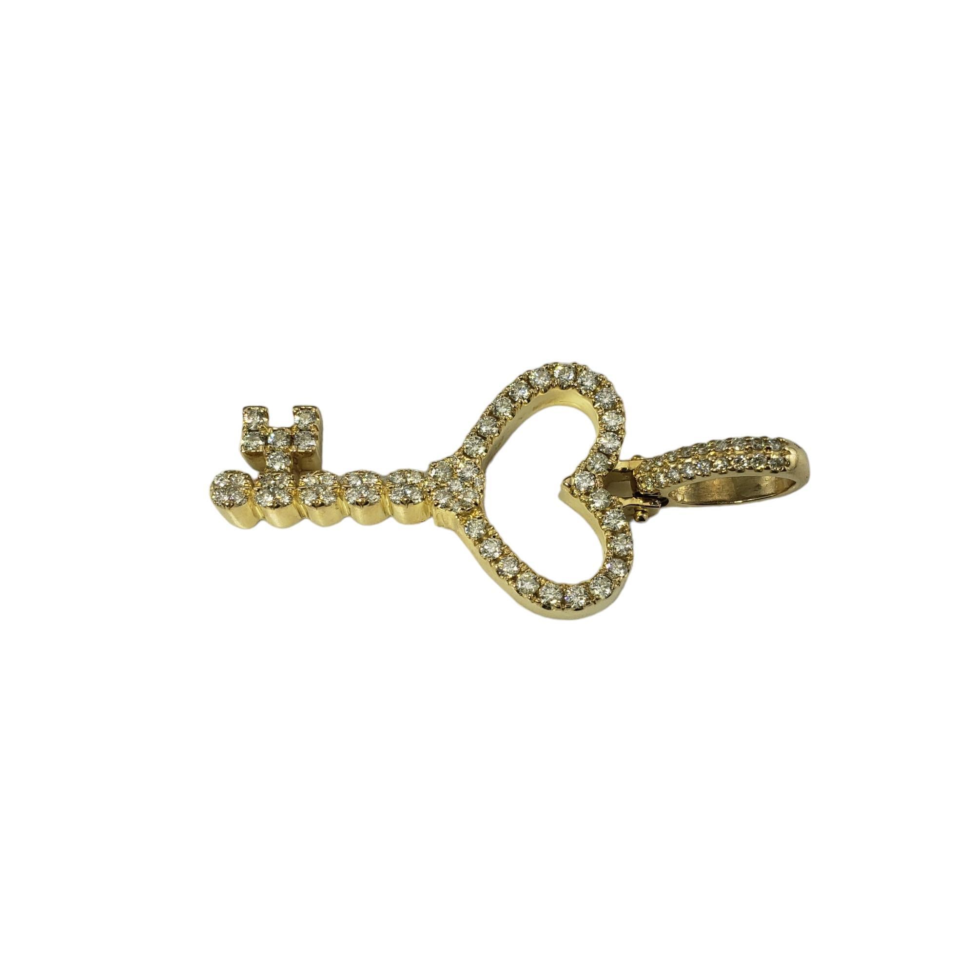 14K Yellow Gold and Diamond Heart Key Pendant Certified #16204 For Sale ...