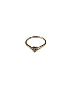 Bague en forme de cœur en or jaune 14 carats et diamants, taille 5,75 #25492