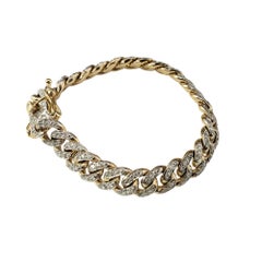 14K Yellow Gold and Diamond Heavy Curb Link Bracelet #21811