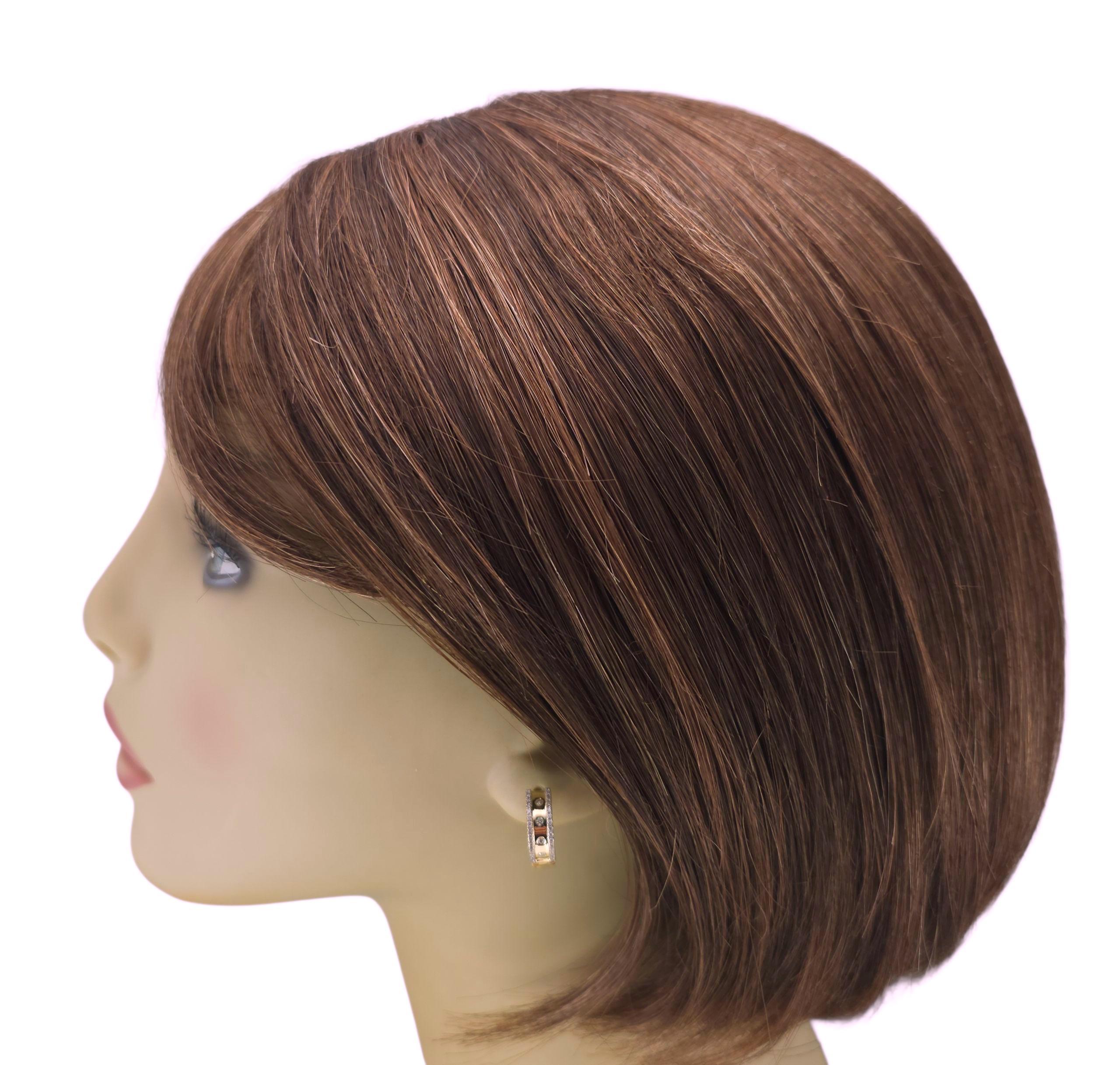 Boucles d'oreilles Huggie en or jaune 14K et diamants #23766 en vente 1