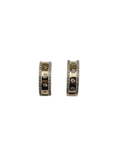 Boucles d
oreilles Huggie en or jaune 14K et diamants #23766