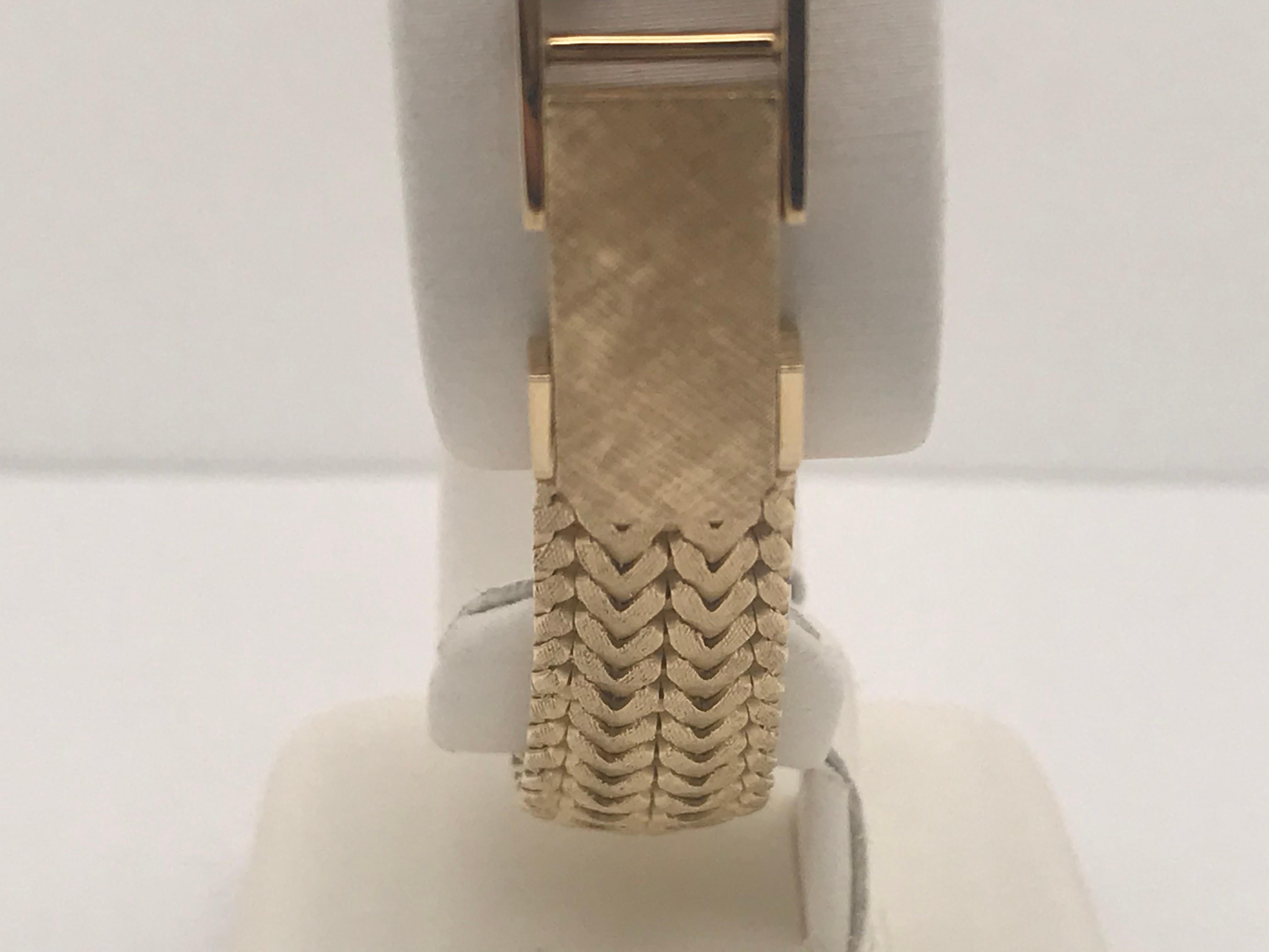 14 Karat Yellow Gold and Diamond Jules Jurgenson Timeiece In Good Condition For Sale In Los Angeles, CA