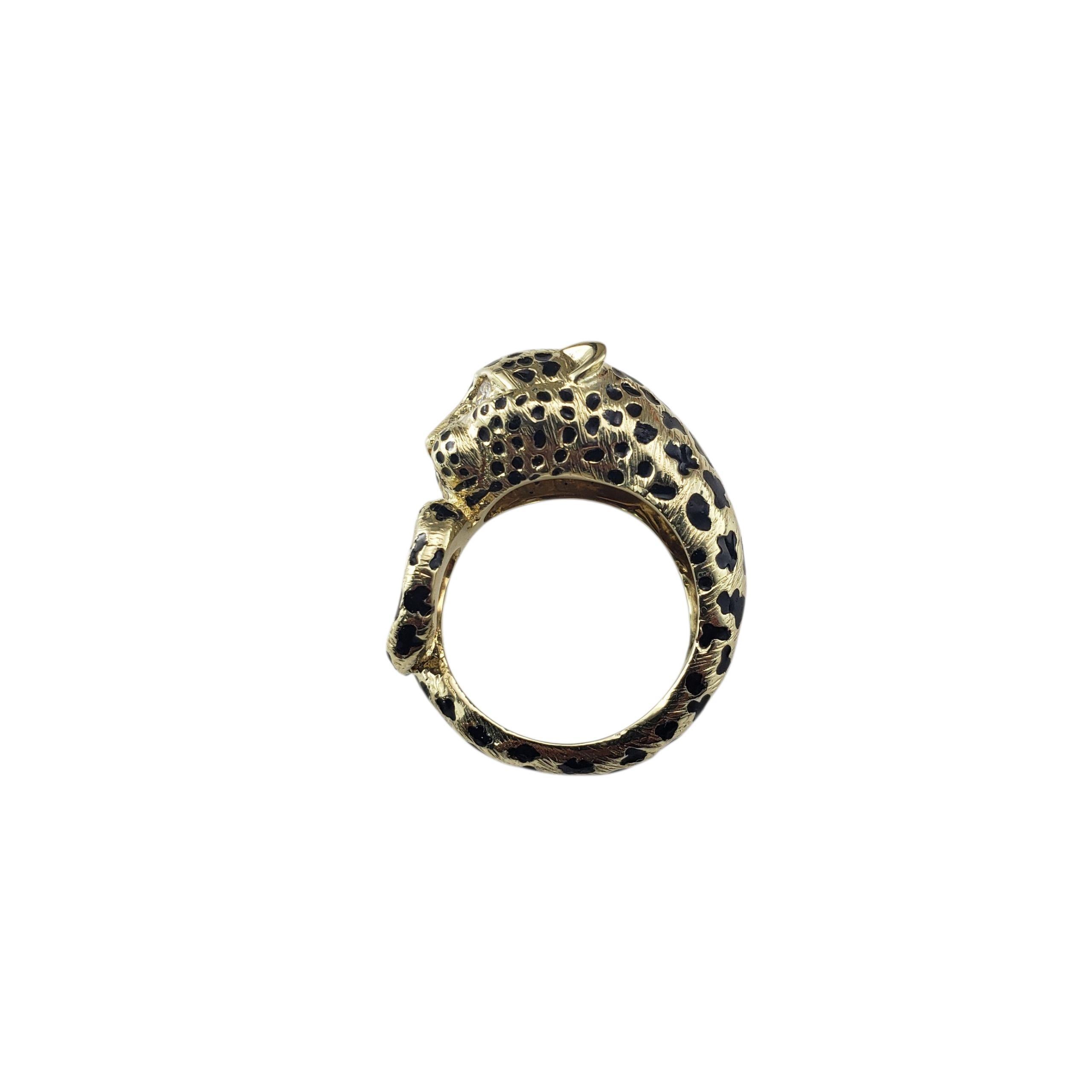 14K Yellow Gold and Diamond Leopard Ring Size 6.5 #22701 For Sale 1