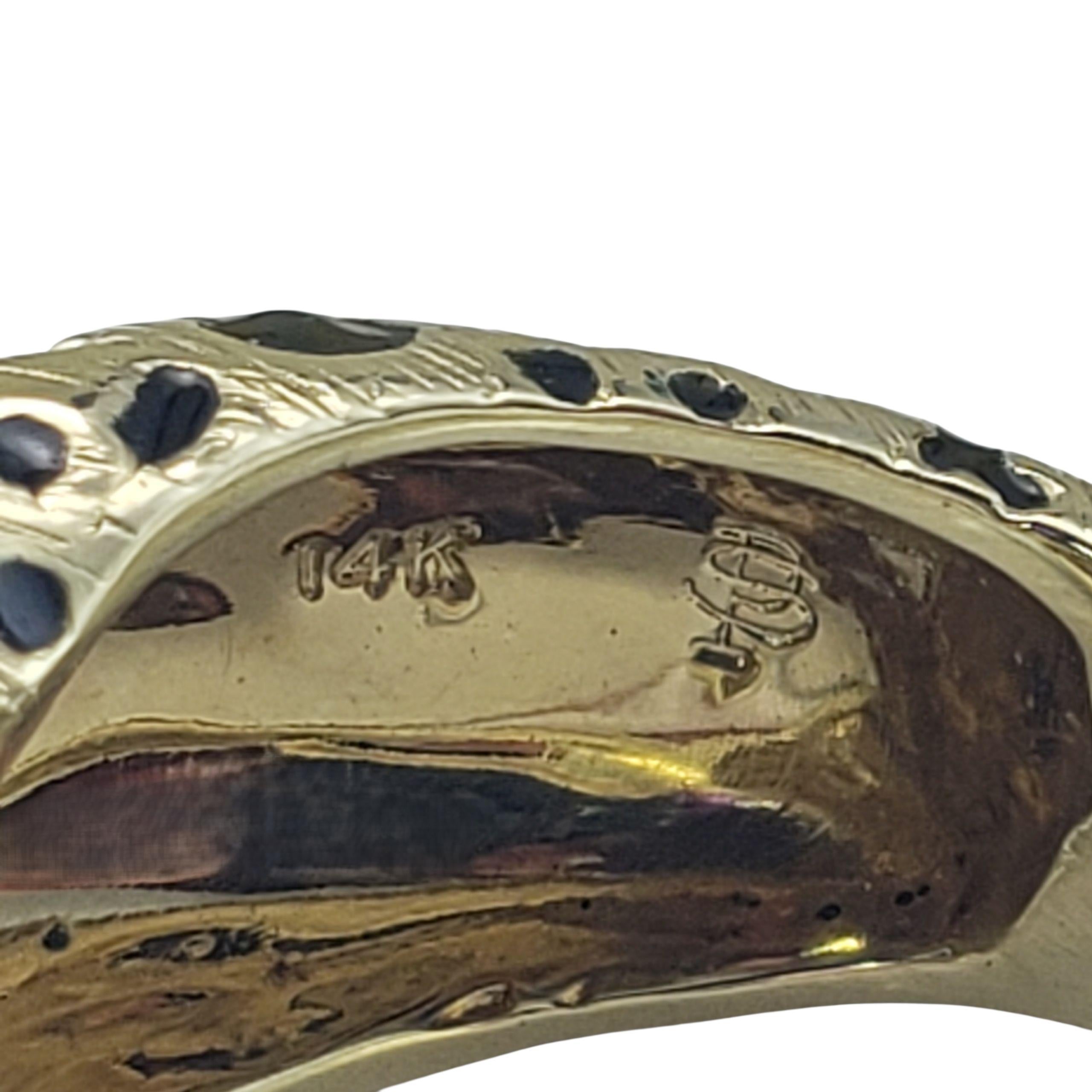 14K Yellow Gold and Diamond Leopard Ring Size 6.5 #22701 For Sale 2