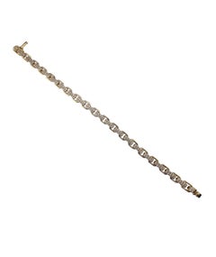 Bracelet à maillons en or jaune 14 carats et diamants n° 25608
