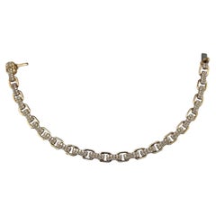 Bracelet à maillons en or jaune 14 carats et diamants n° 25608
