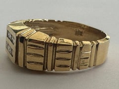 14K Yellow Gold and Diamond Men's Ring