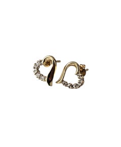 Pendientes de oro amarillo de 14 quilates y diamantes #24091