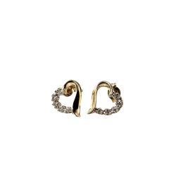 Pendientes de oro amarillo de 14 quilates y diamantes #24091
