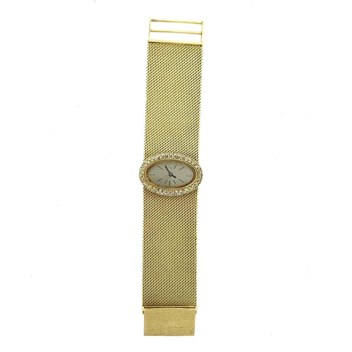 Brand - Unbranded

Case - 33mm 14k Yellow Gold

Dial - Champagne with Stick Indexes

Bezel - Diamonds

Bracelet - 14k Yellow Gold, Fits 6