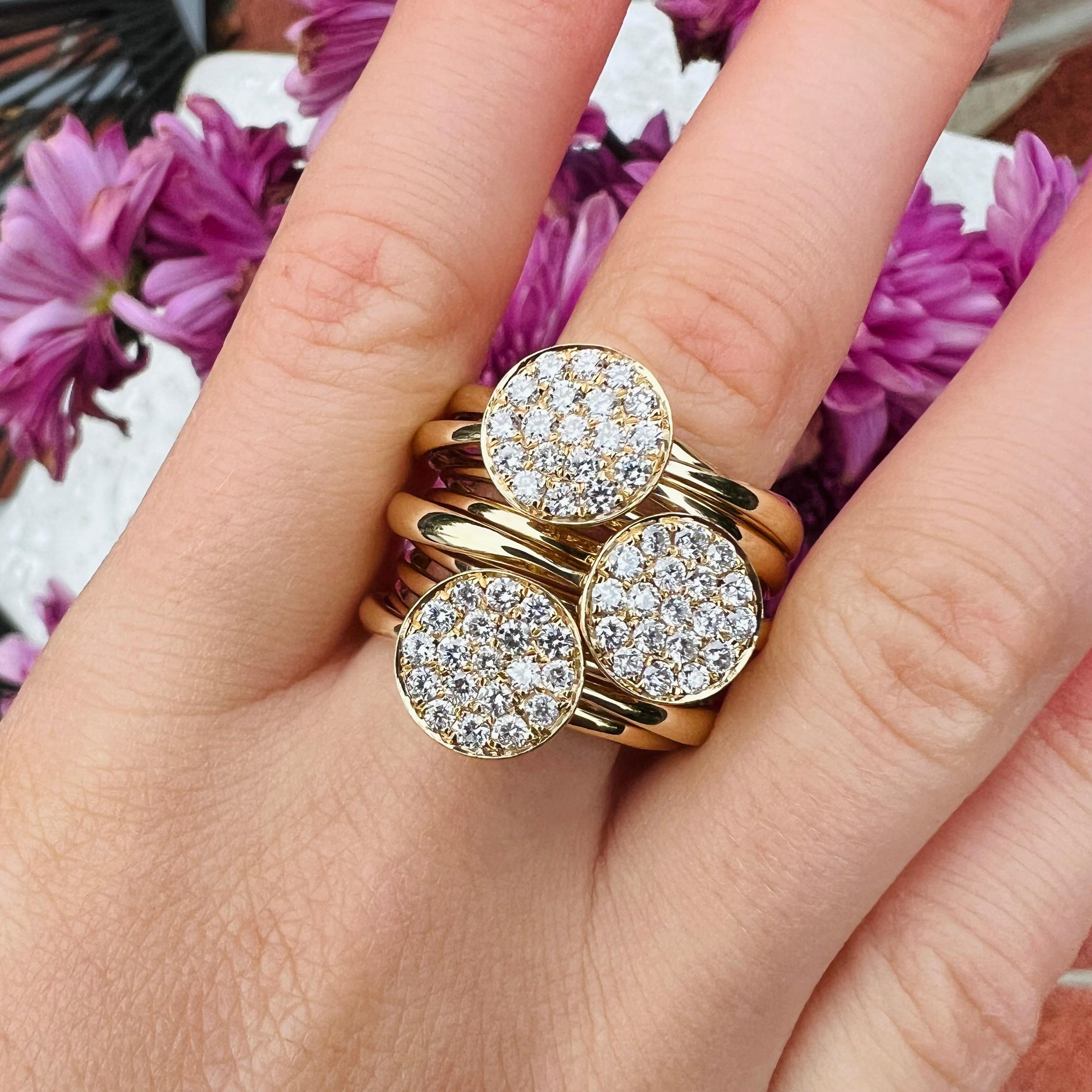 14k Yellow Gold and Diamond Ring For Sale 1