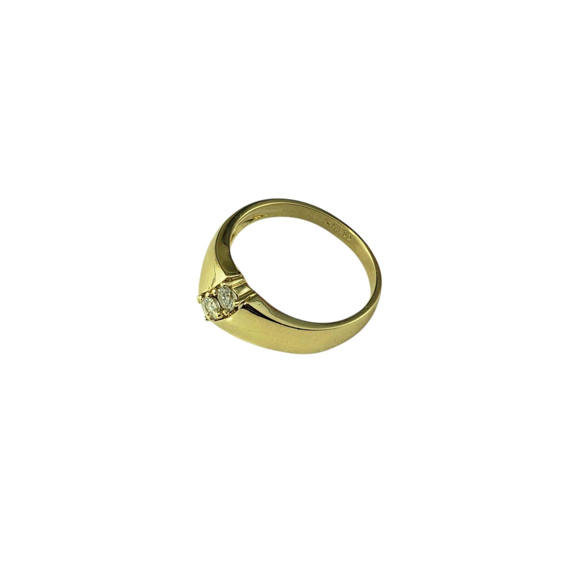 Contemporain Bague en or jaune 14K et diamant Taille 5.75-6 #23191 en vente