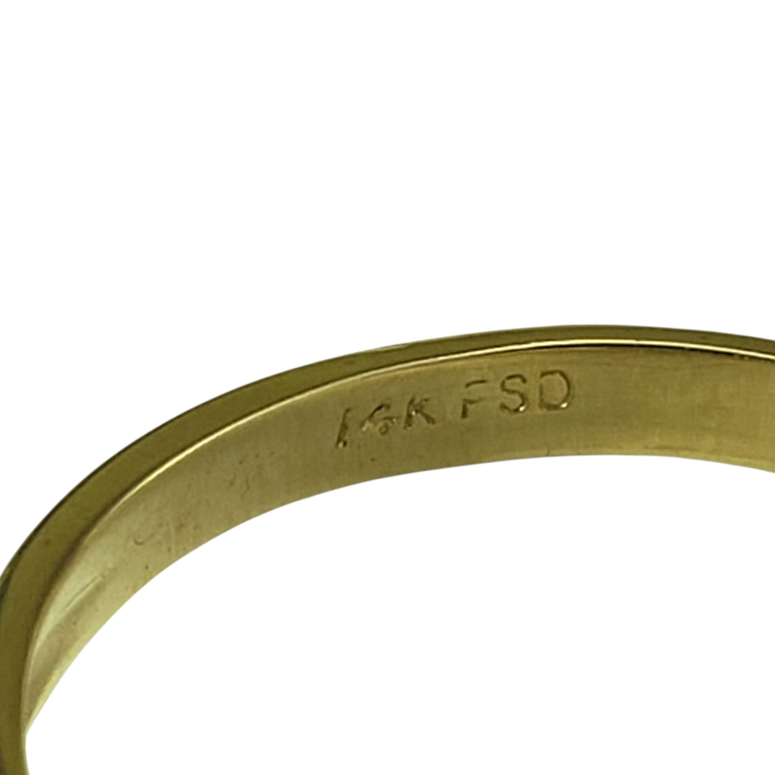 Bague en or jaune 14K et diamant Taille 5.75-6 #23191 Pour femmes en vente