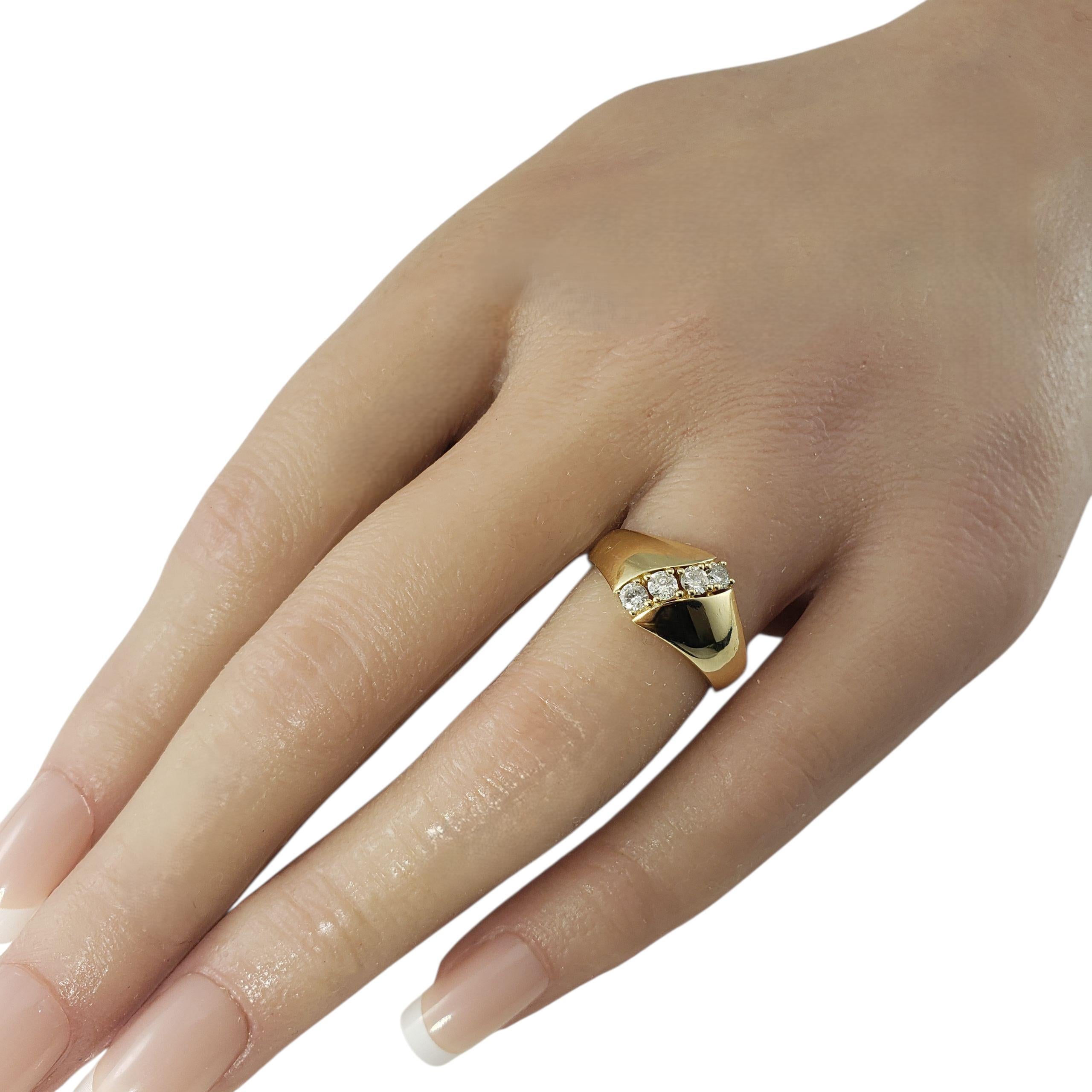 Bague en or jaune 14K et diamant Taille 5.75-6 #23191 en vente 2