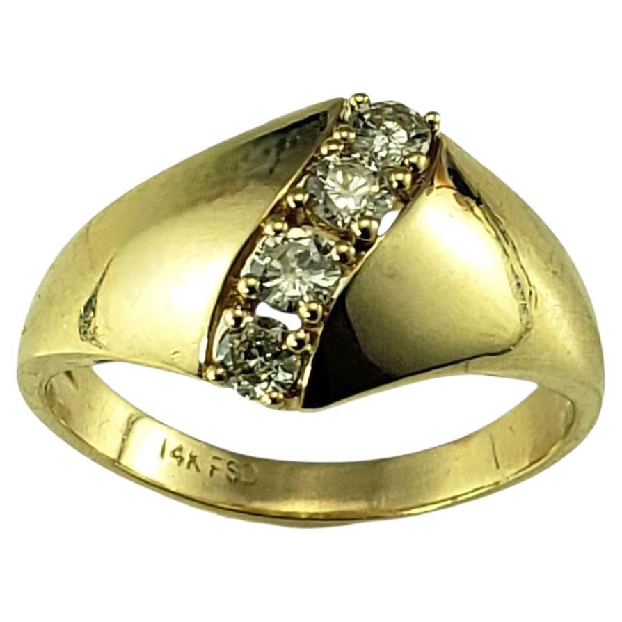 Anello in oro giallo 14K e diamanti misura 5,75-6 #23191