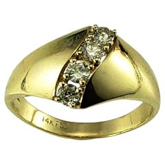 Anello in oro giallo 14K e diamanti misura 5,75-6 #23191