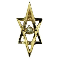 14K Yellow Gold and Diamond Star of David Pendant #23465