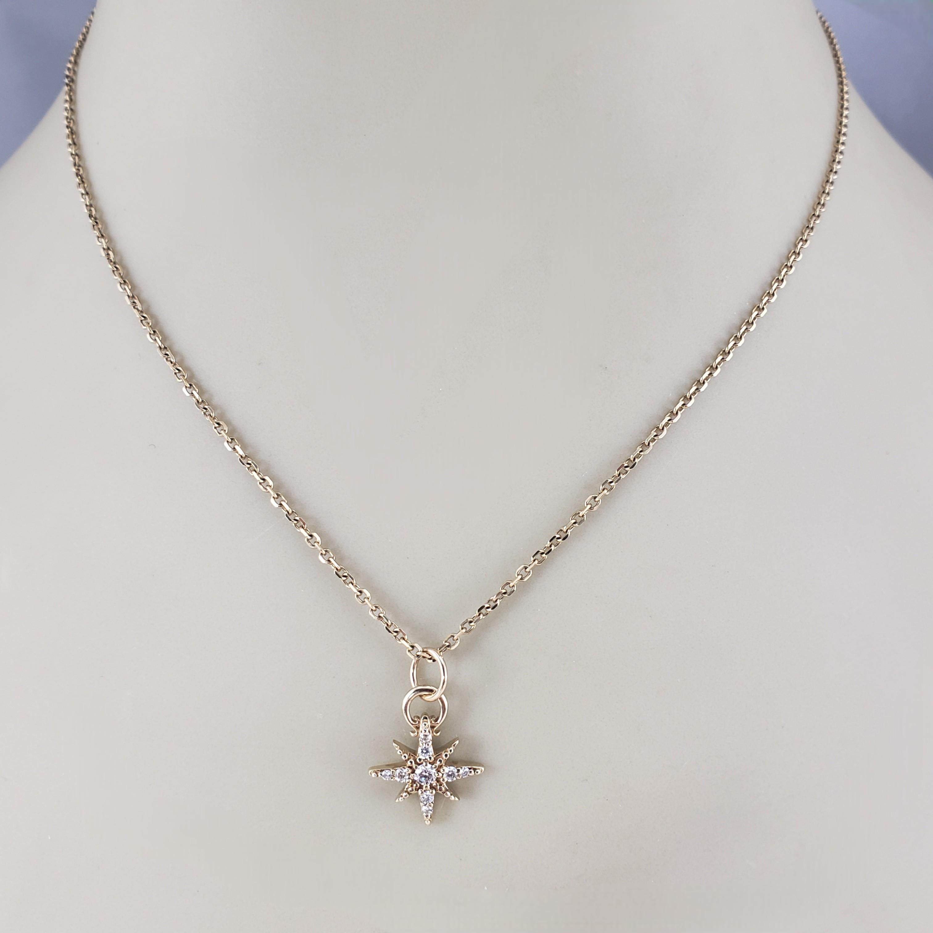 Pendentif/bracelet en or jaune 14K et diamants en forme d'étoile #23461 Pour femmes en vente