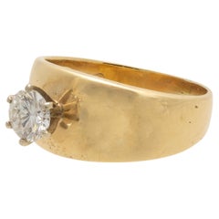 14K Yellow Gold and Diamond Statement Engagement Ring