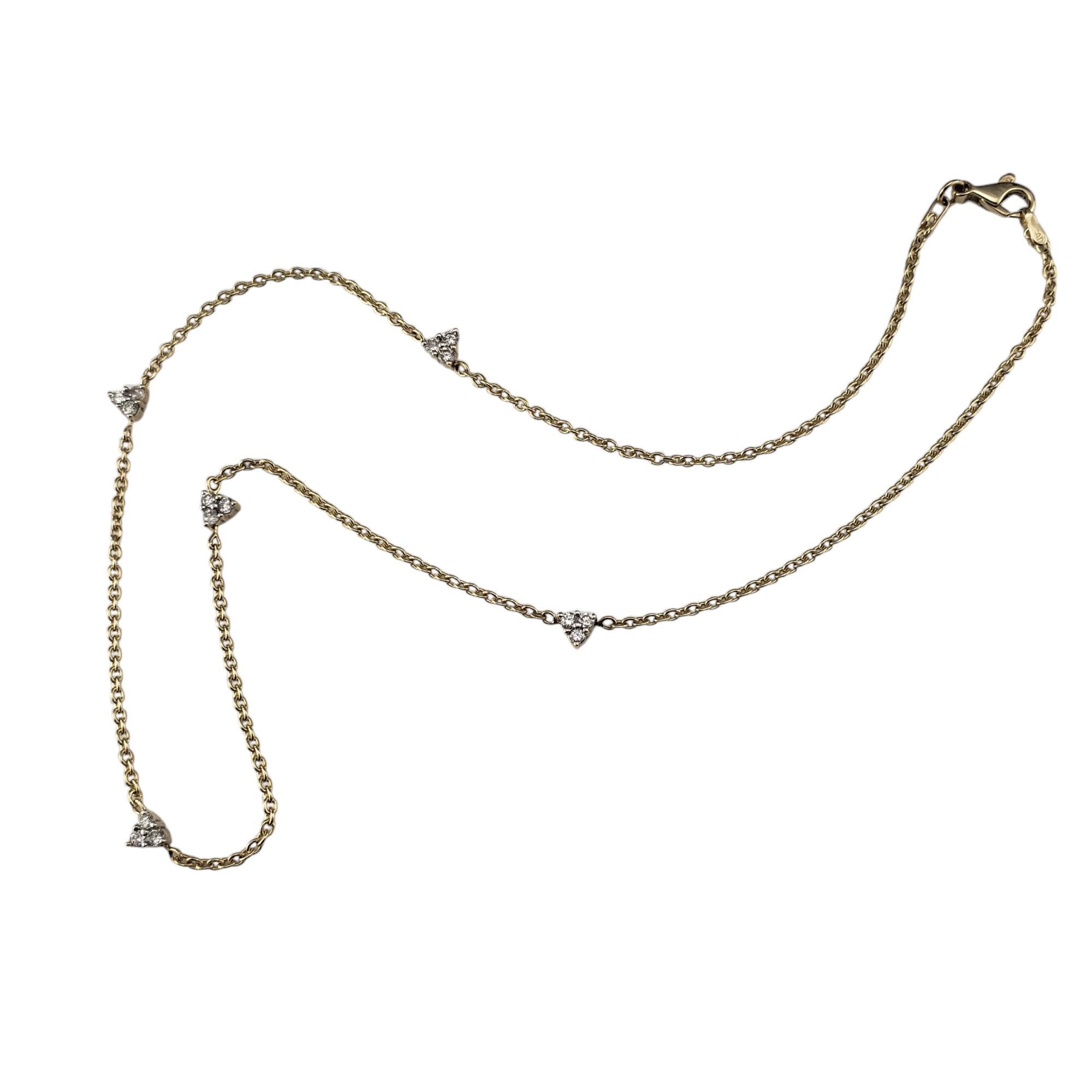 Contemporary 14K Yellow Gold and Diamond Station Necklace #20772