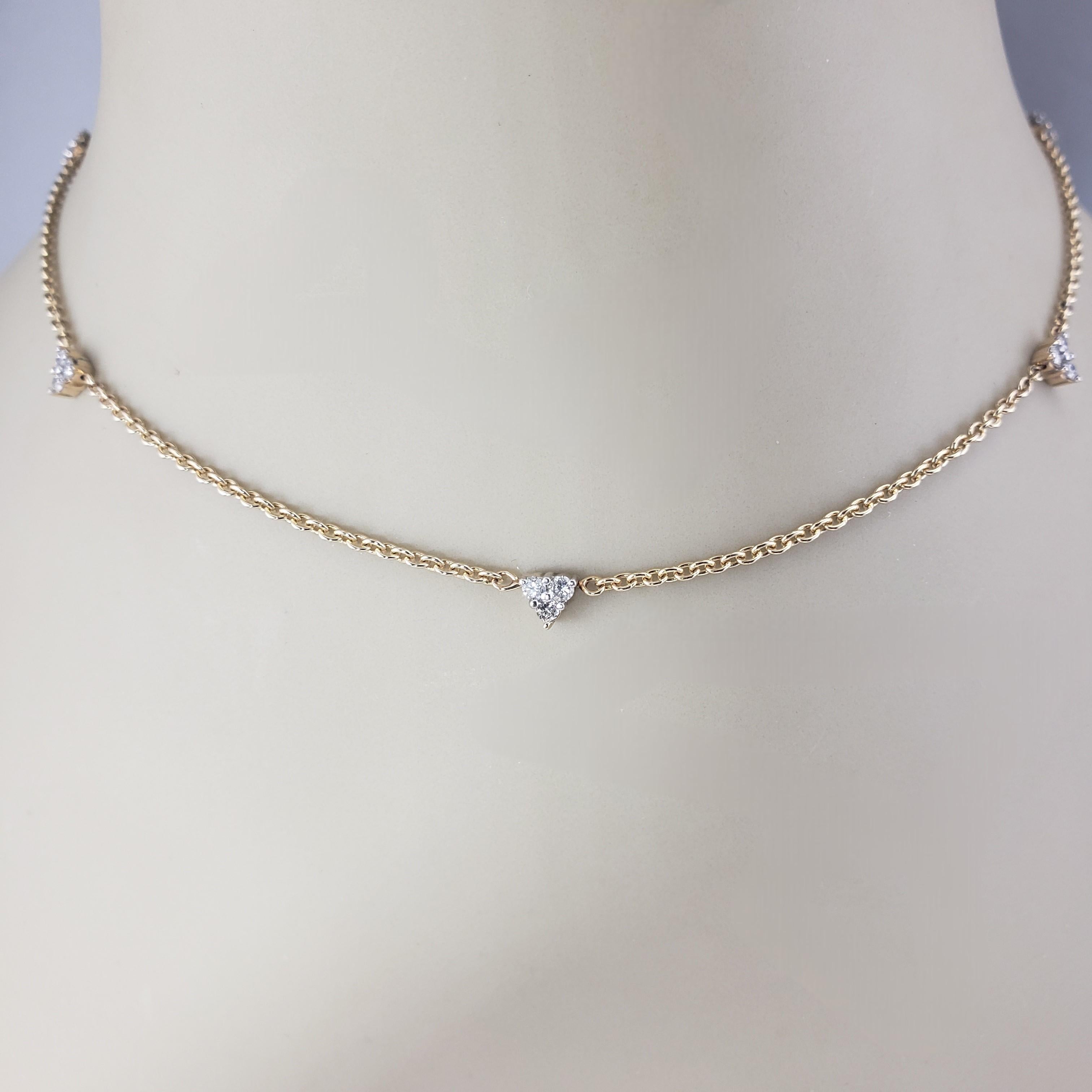 14K Yellow Gold and Diamond Station Necklace #20772 1