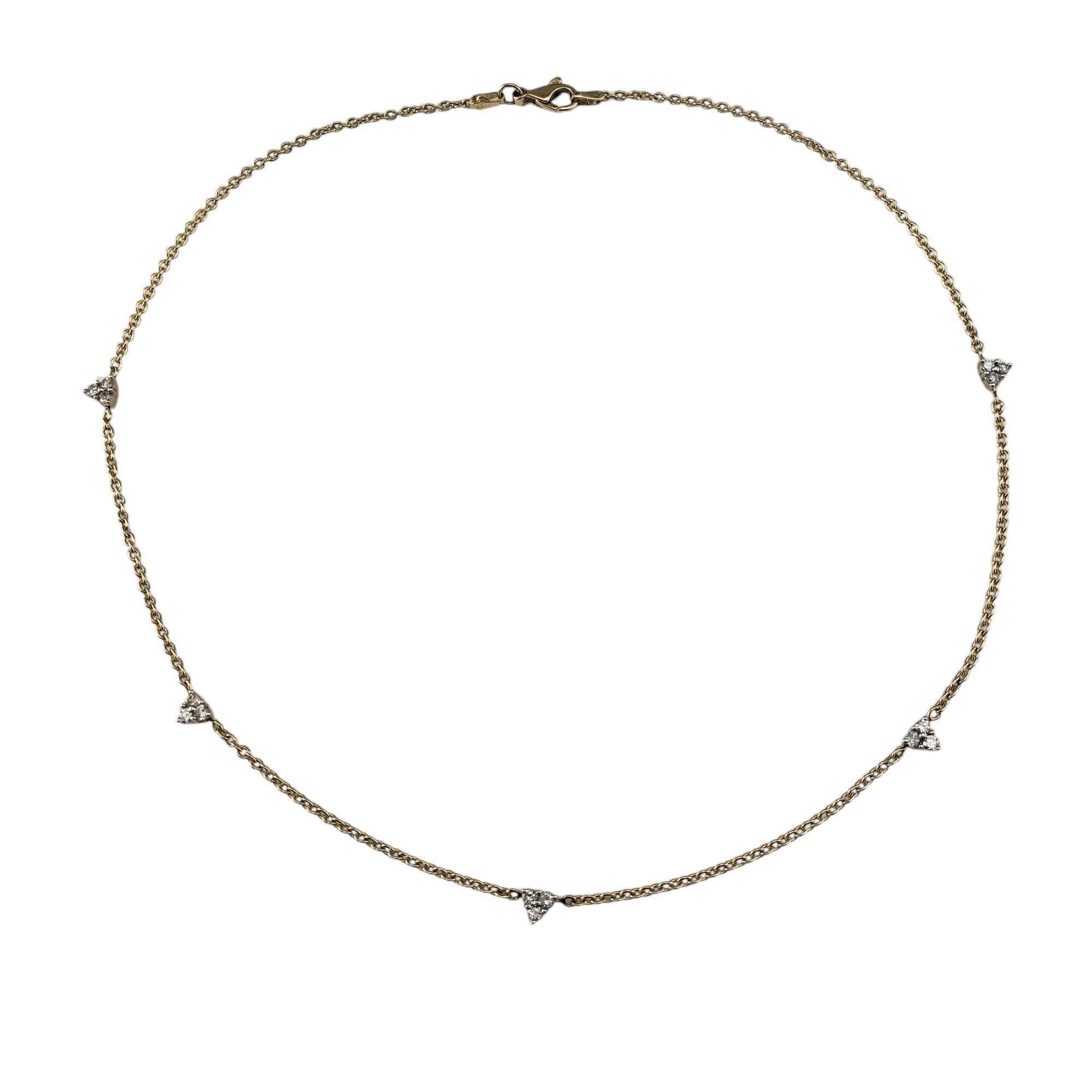 14K Yellow Gold and Diamond Station Necklace #21226