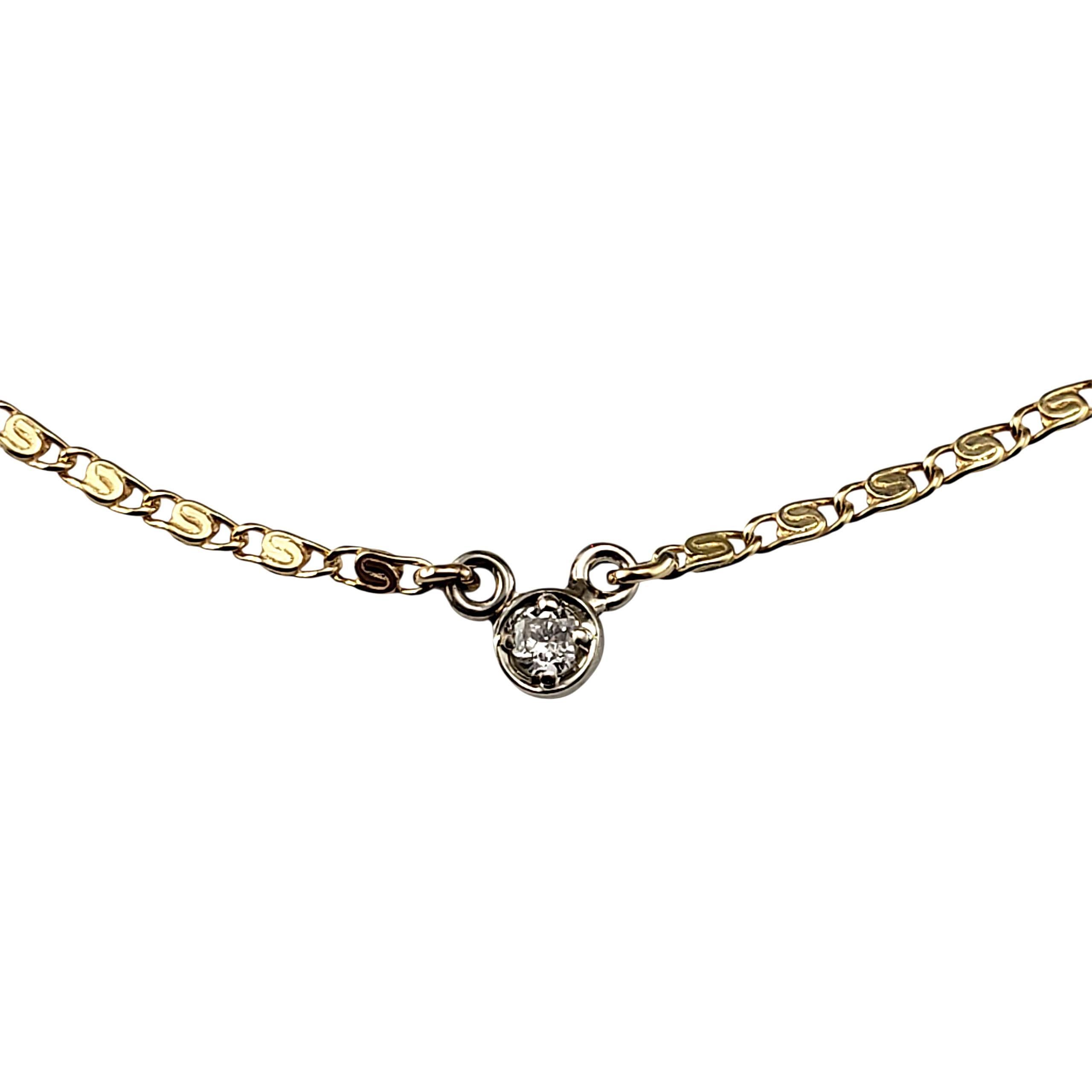 Taglio brillante Collana Station in oro giallo 14K e diamanti #22441 in vendita