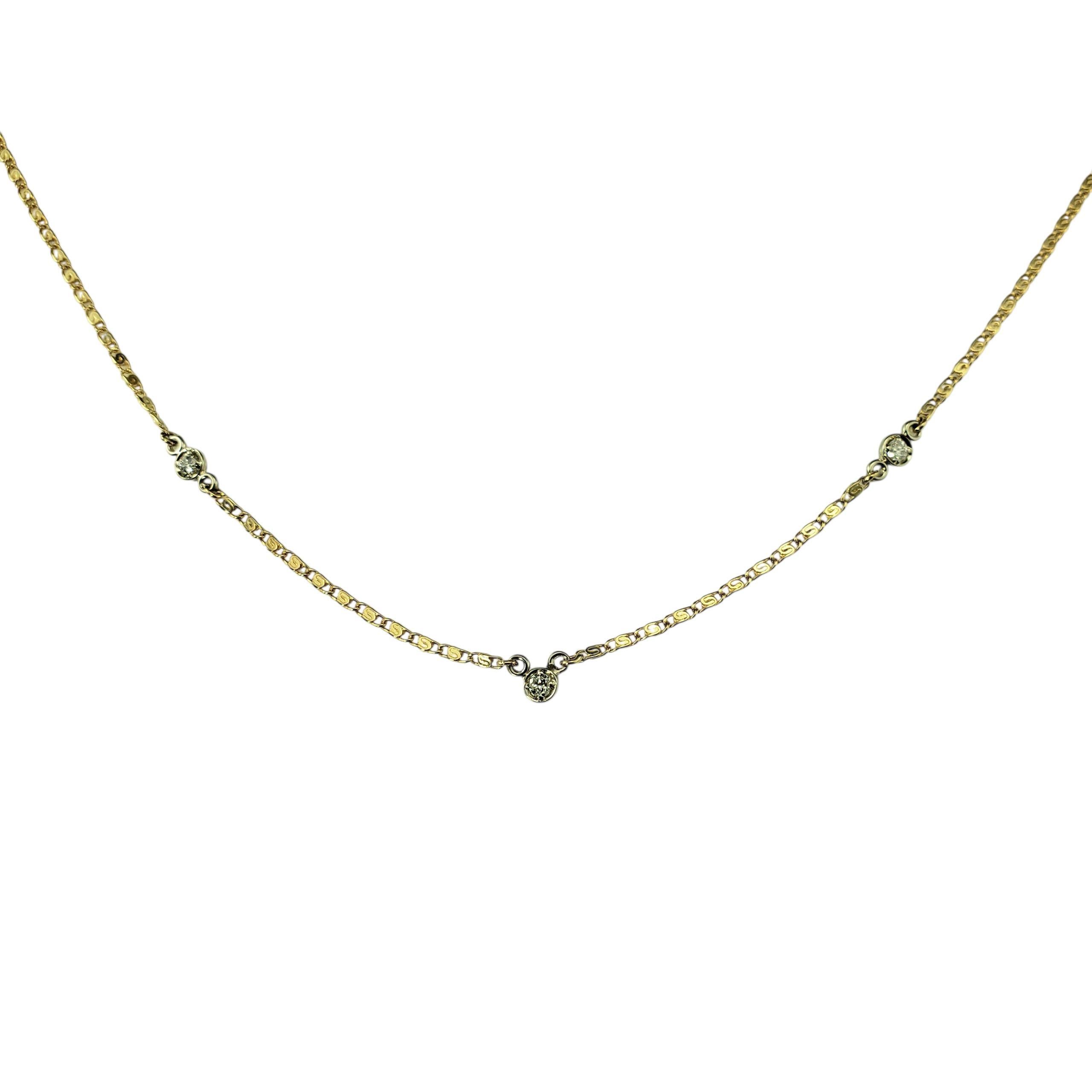 Collana Station in oro giallo 14K e diamanti #22441 In condizioni buone in vendita a Washington Depot, CT