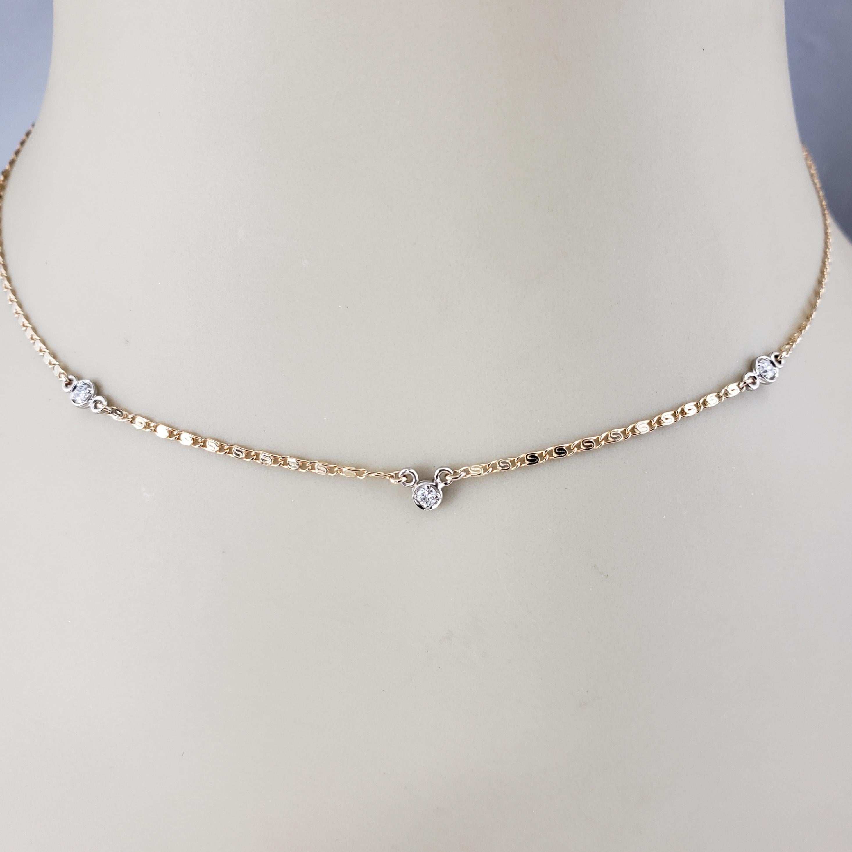Collana Station in oro giallo 14K e diamanti #22441 in vendita 2