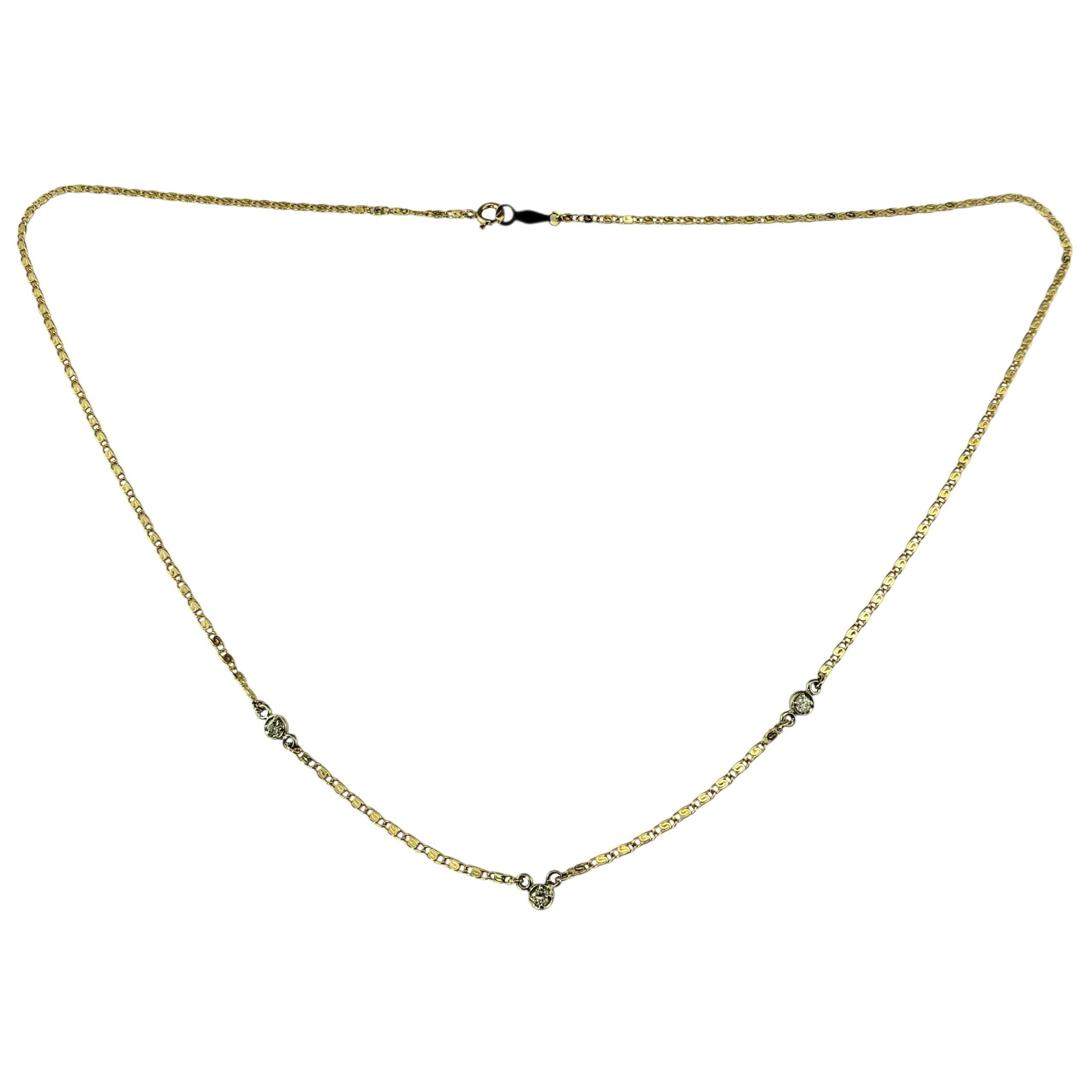 Collana Station in oro giallo 14K e diamanti #22441 in vendita