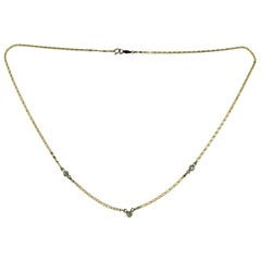 Collana Station in oro giallo 14K e diamanti #22441