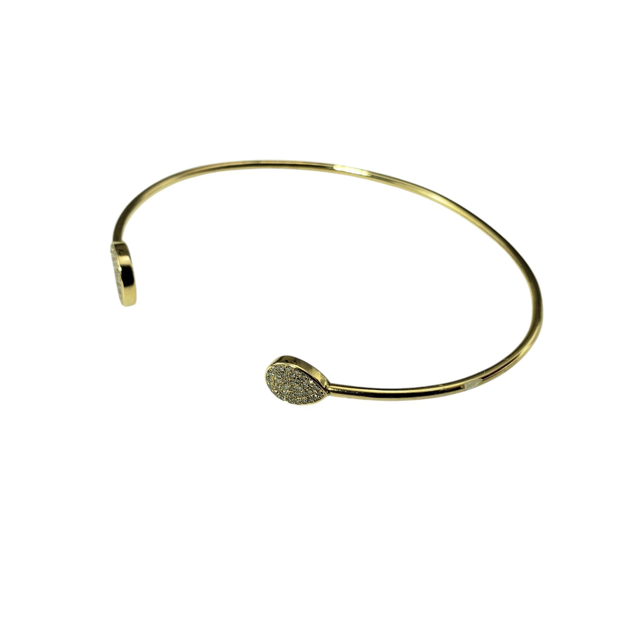 14K Gelbgold und Diamant Tropfen-Manschettenarmband aus offenem Draht #20518 mit Tropfenmuster (Zeitgenössisch) im Angebot