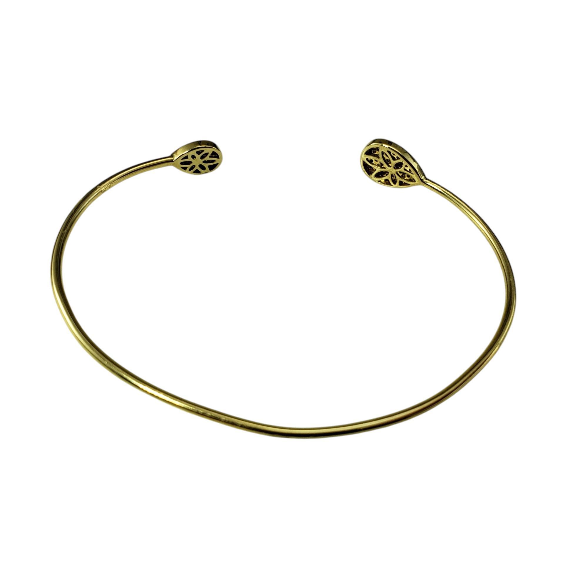 14K Gelbgold und Diamant Tropfen-Manschettenarmband aus offenem Draht #20518 mit Tropfenmuster im Zustand „Gut“ im Angebot in Washington Depot, CT