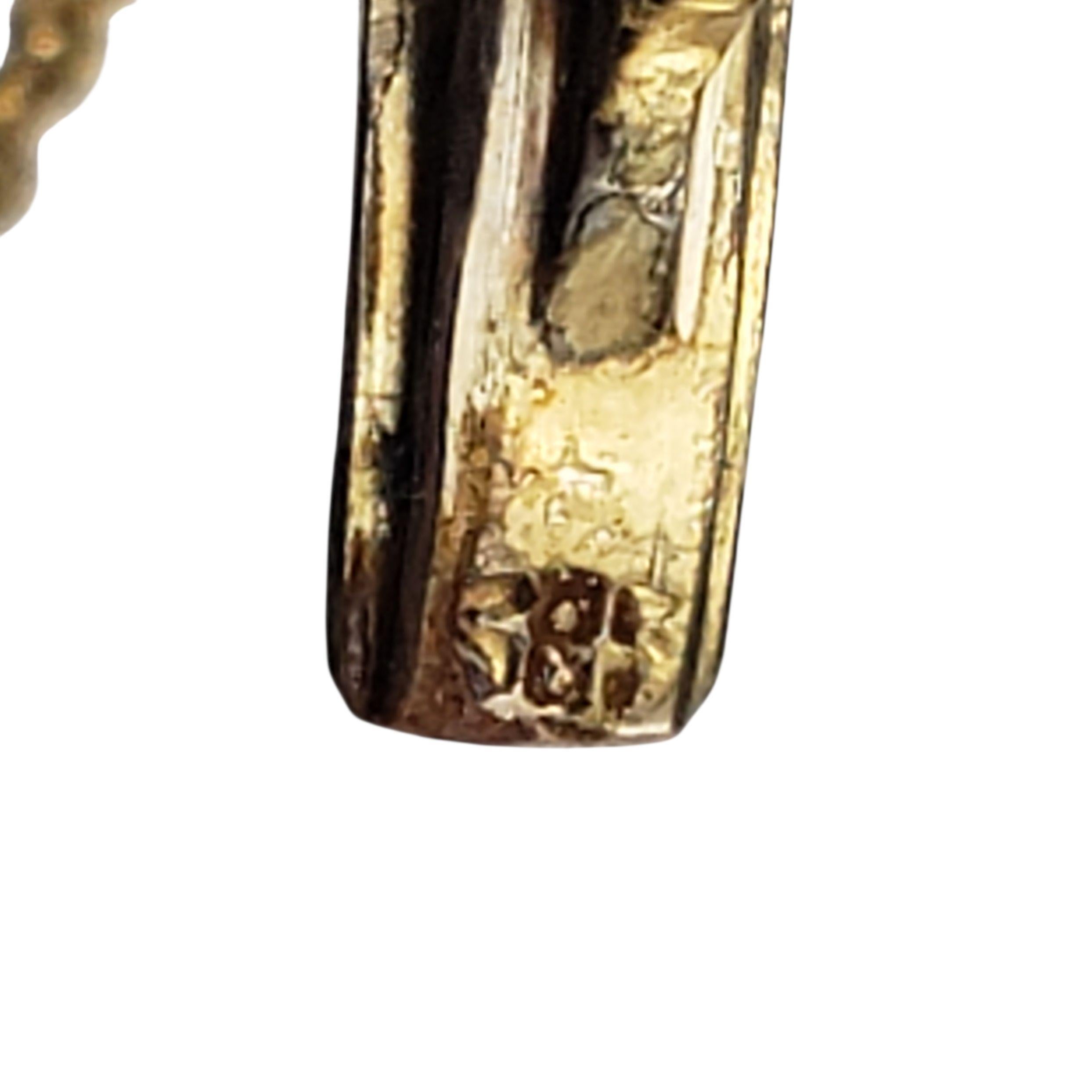 14K Yellow Gold and Diamond Textured Snake Bangle Bracelet #22774 For Sale 1